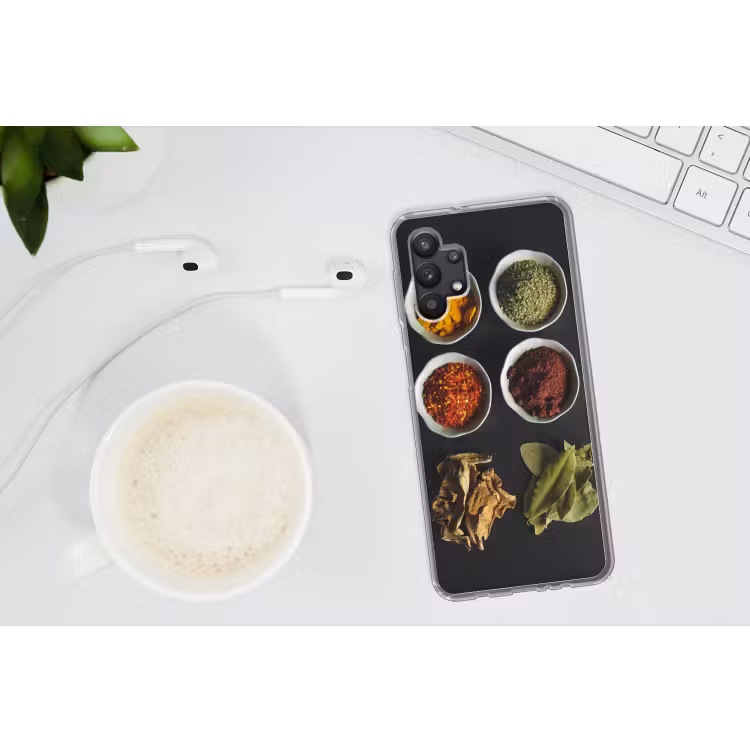 Pollepel - Specerijen - Kruiden - Groen - Bruin - Rustiek Telefoonhoesje Samsung Galaxy A32 5G klein -oordopA32_5G