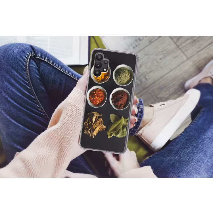 Pollepel - Specerijen - Kruiden - Groen - Bruin - Rustiek Telefoonhoesje Samsung Galaxy A32 5G klein -handA32_5G