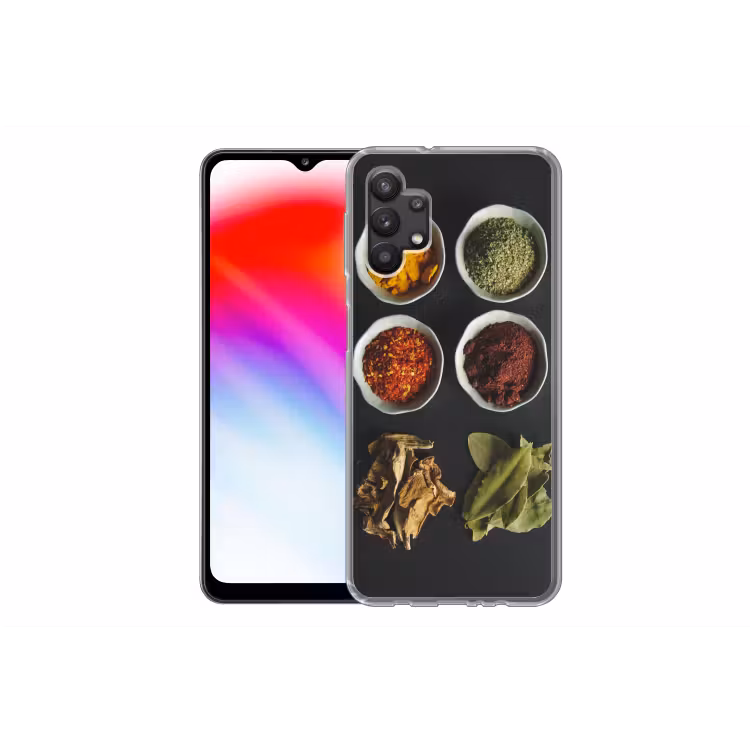 Pollepel - Specerijen - Kruiden - Groen - Bruin - Rustiek Telefoonhoesje Samsung Galaxy A32 5G klein -dubbelA32_5G