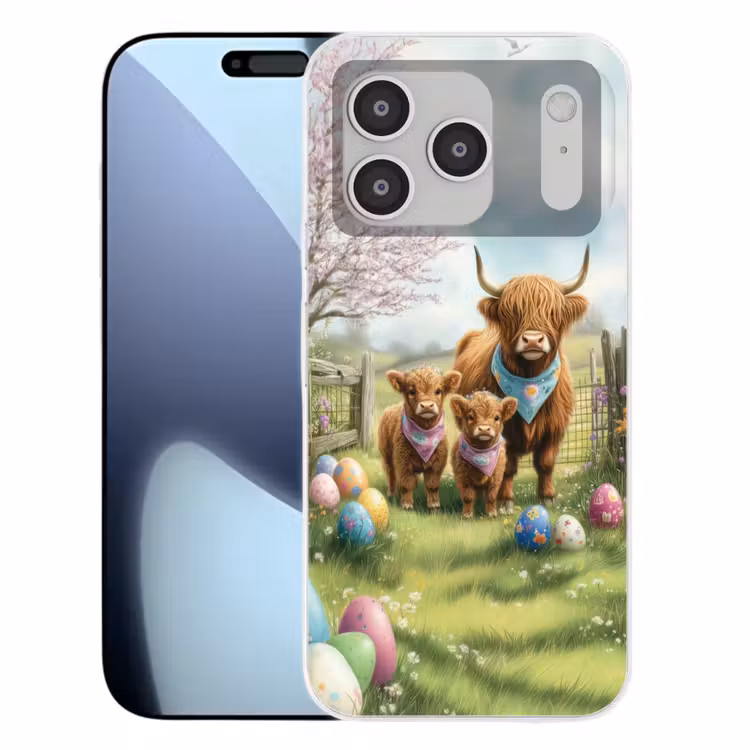 Schotsehooglanders - Paaseieren - Lente Telefoonhoesje iPhone 17 Pro klein -3d