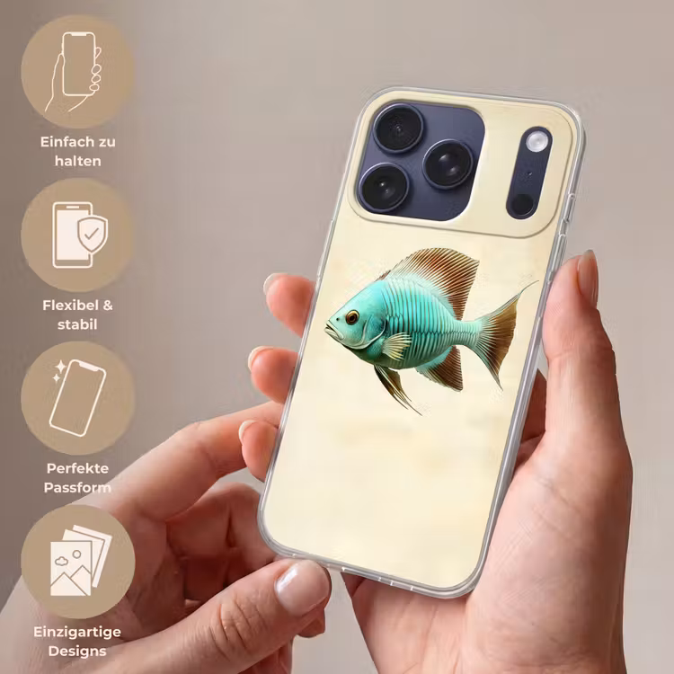 Schubben - Vis - Mint - Minimalistisch Telefoonhoesje iPhone 17 Pro klein -sfeer3_DE