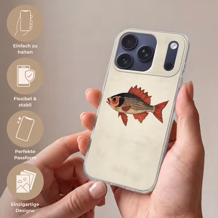 Schubben - Rood - Vis - Vinnen Telefoonhoesje iPhone 17 Pro klein -sfeer3_DE