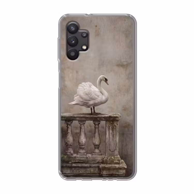Zwaan - Elegant - Dieren - Wit Telefoonhoesje Samsung Galaxy A32 5G klein -3d