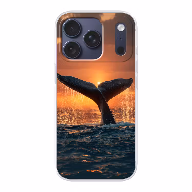 Walvis staart - Water - Zonsondergang Telefoonhoesje iPhone 17 Pro klein -3d