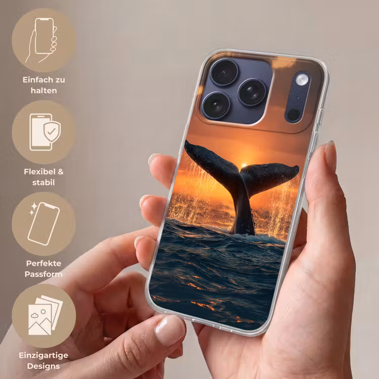 Walvis staart - Water - Zonsondergang Telefoonhoesje iPhone 17 Pro klein -sfeer3_DE