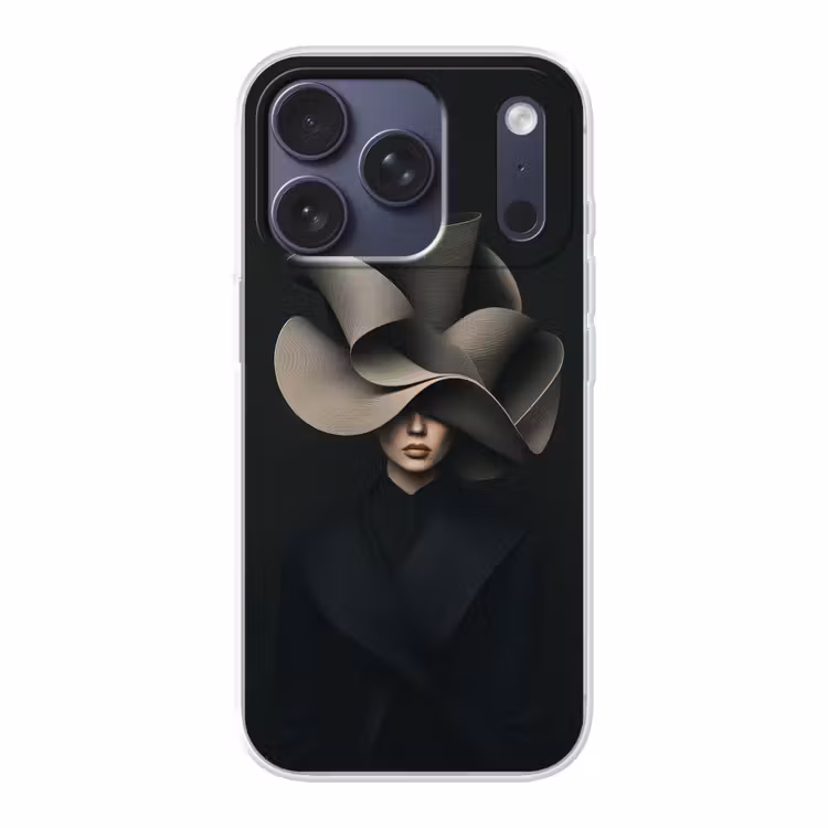 Zwarte - Hoed - Vrouw Telefoonhoesje iPhone 17 Pro klein -3d