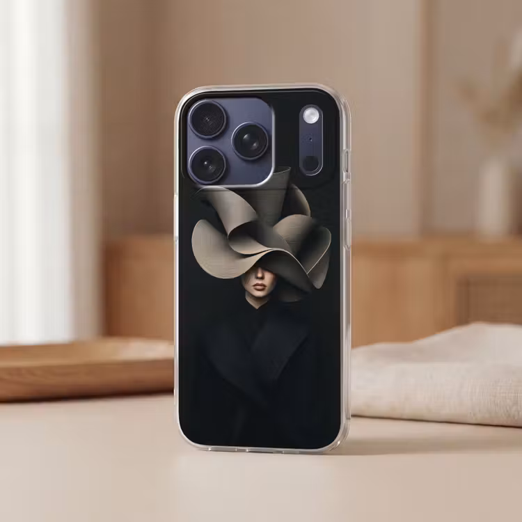 Zwarte - Hoed - Vrouw Telefoonhoesje iPhone 17 Pro klein -sfeer2
