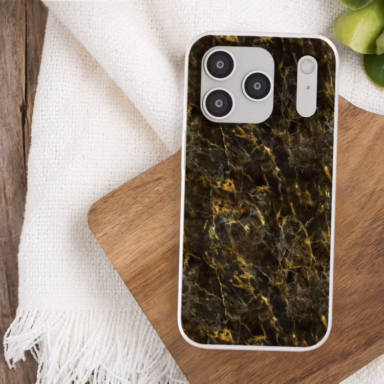 Zwart - Marmer - Goud Telefoonhoesje iPhone 17 Pro klein 878 -sfeer1