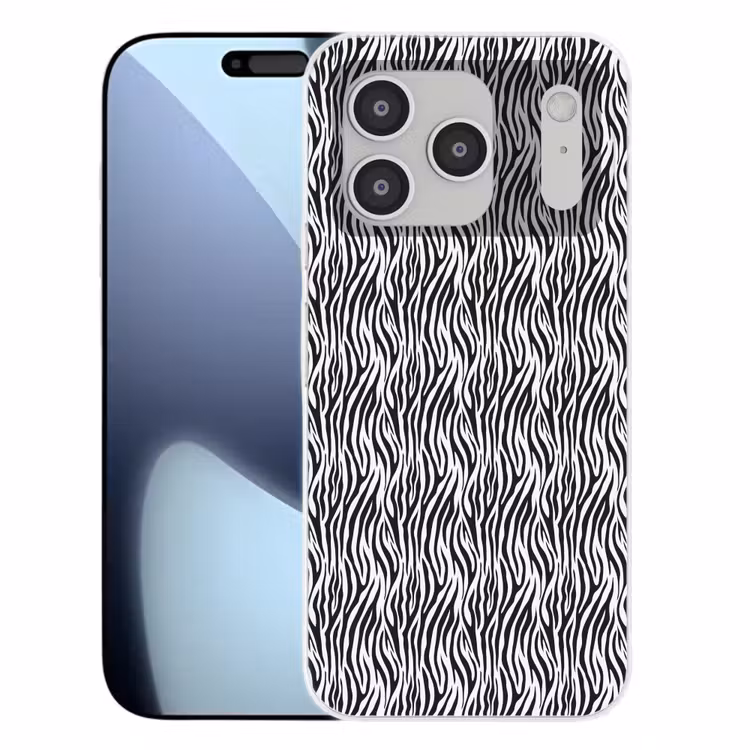 Zwart - Wit - Zebra - Patroon Telefoonhoesje iPhone 17 Pro klein 878 -3d