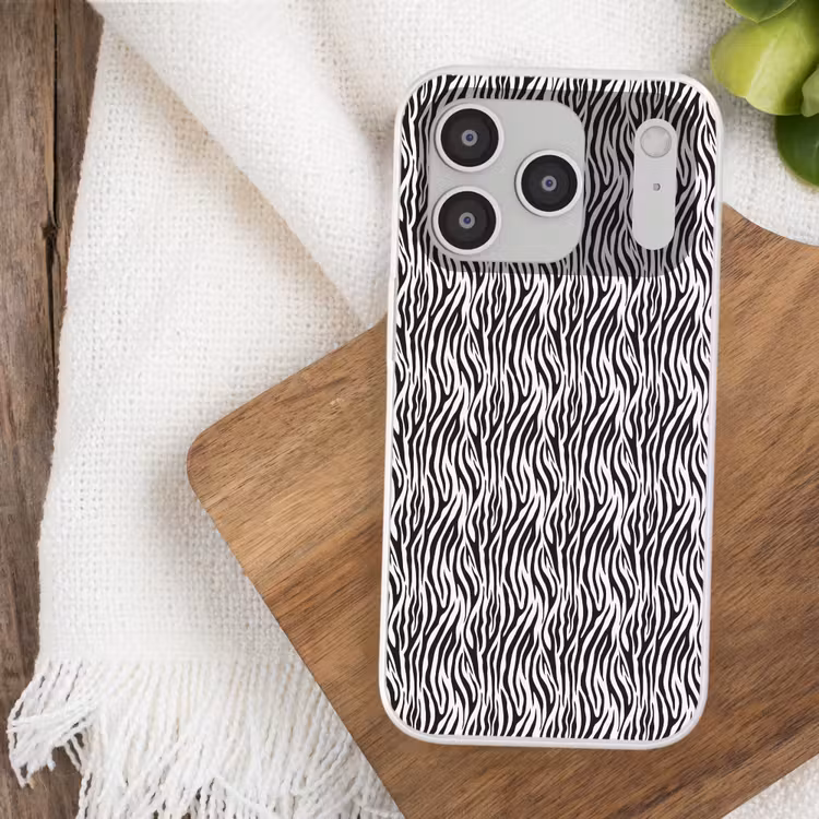 Zwart - Wit - Zebra - Patroon Telefoonhoesje iPhone 17 Pro klein 878 -sfeer1
