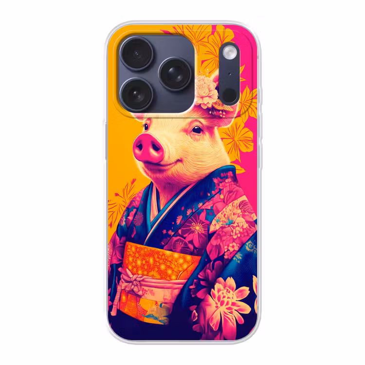 Varken - Bloemkroon - Kimono - Abstract Telefoonhoesje iPhone 17 Pro klein -3d