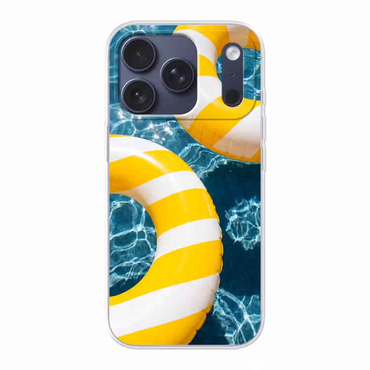 Zwembad - Zwembanden - Zomer - Geel - Blauw Telefoonhoesje iPhone 17 Pro klein -3d