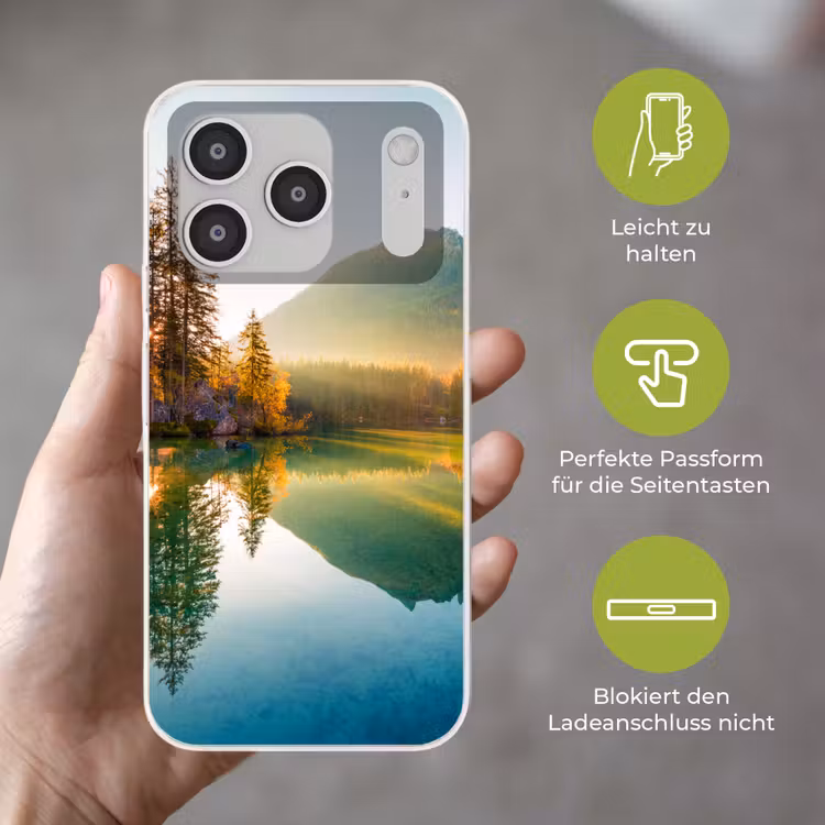 Meer - Bos - Bergen - Natuur - Zon - Landschap Telefoonhoesje iPhone 17 Pro klein -sfeer3_DE