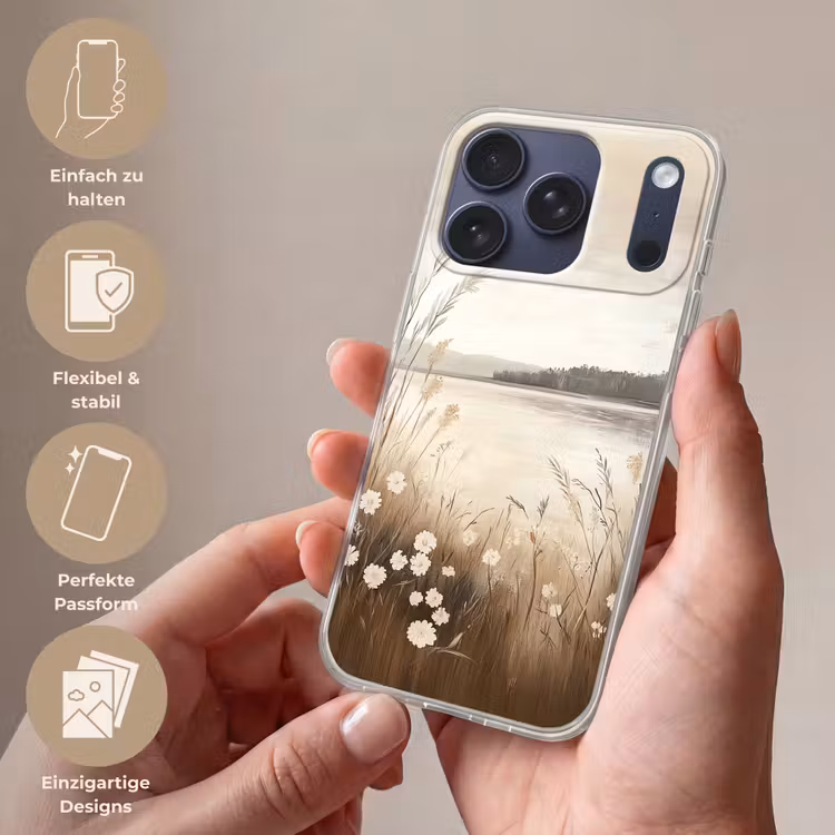Meer - Water - Natuur - Beige Telefoonhoesje iPhone 17 Pro klein -sfeer3_DE