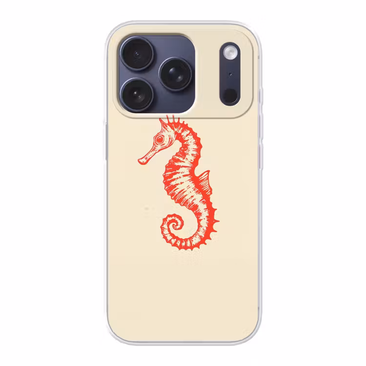 Zeepaardje - Rood - Fijne details Telefoonhoesje iPhone 17 Pro klein -3d