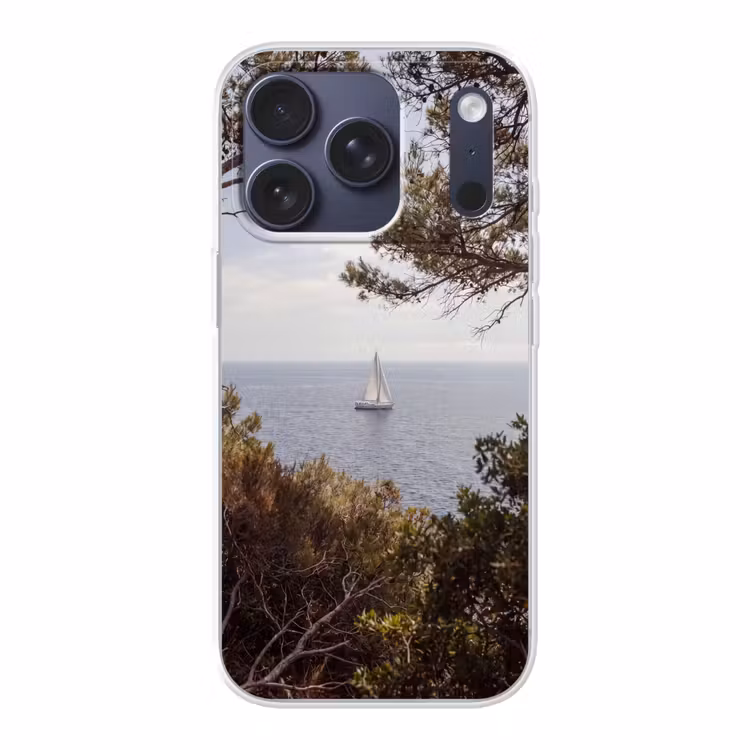 Handyhülle - Segelboot – Bäume – Wasser - Zeilboot - bomen - water Telefoonhoesje iPhone 17 Pro klein