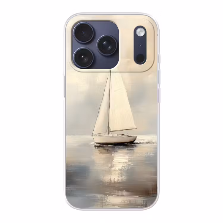 Zeilschip - Zee - Bewolkt Telefoonhoesje iPhone 17 Pro klein -3d