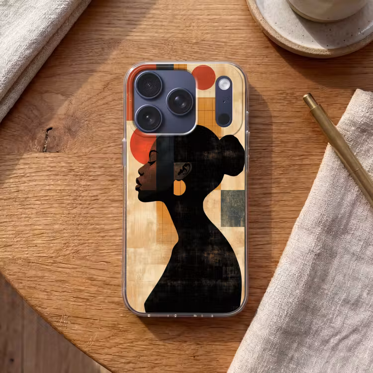 Zijaanzicht - Vrouw - Vormen Telefoonhoesje iPhone 17 Pro klein -sfeer1
