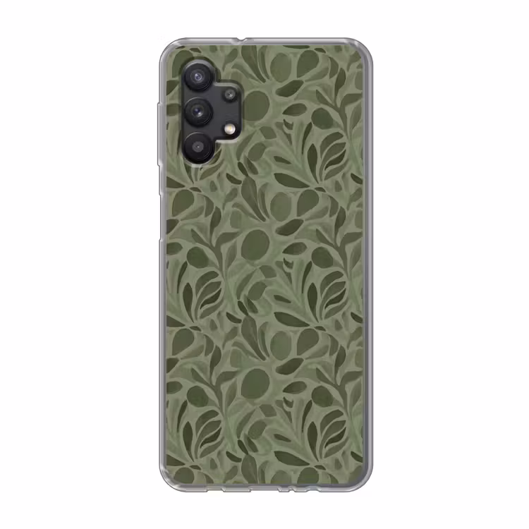 Sereen - Bladeren - Groen Telefoonhoesje Samsung Galaxy A32 5G klein 346 -3d