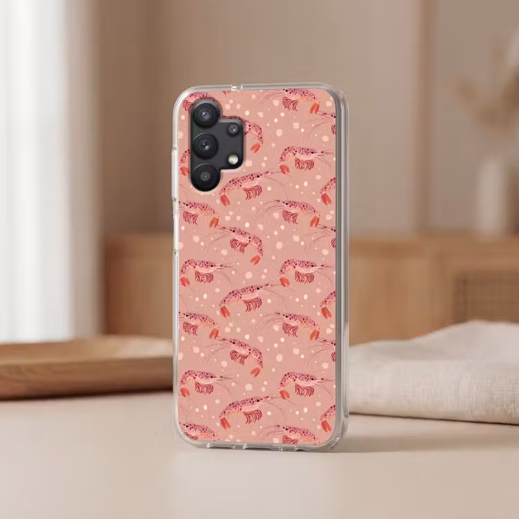 Garnalen - Stippen - Roze Telefoonhoesje Samsung Galaxy A32 5G klein 346 -sfeer2