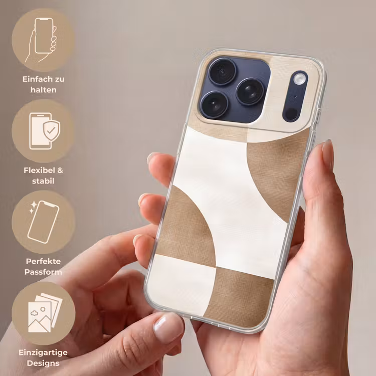 Snijdende cirkels - Overlappende vlakken Telefoonhoesje iPhone 17 Pro klein -sfeer3_DE
