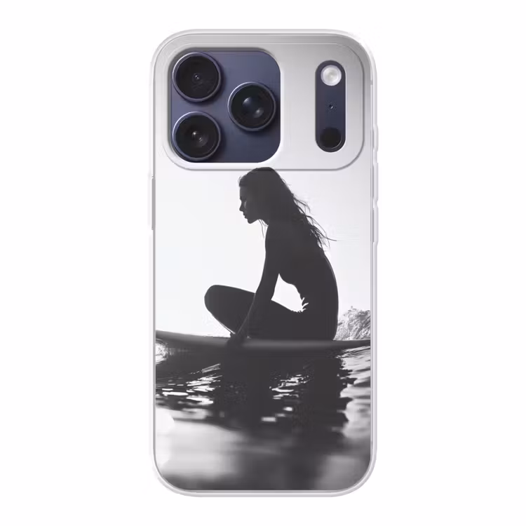 Silhouet - Vrouw - Surfplank - Water Telefoonhoesje iPhone 17 Pro klein -3d