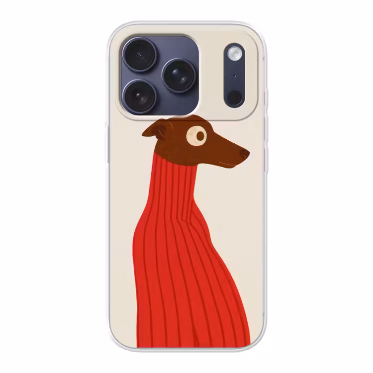 Silhouet - Hond - Trui - Rood Telefoonhoesje iPhone 17 Pro klein -3d