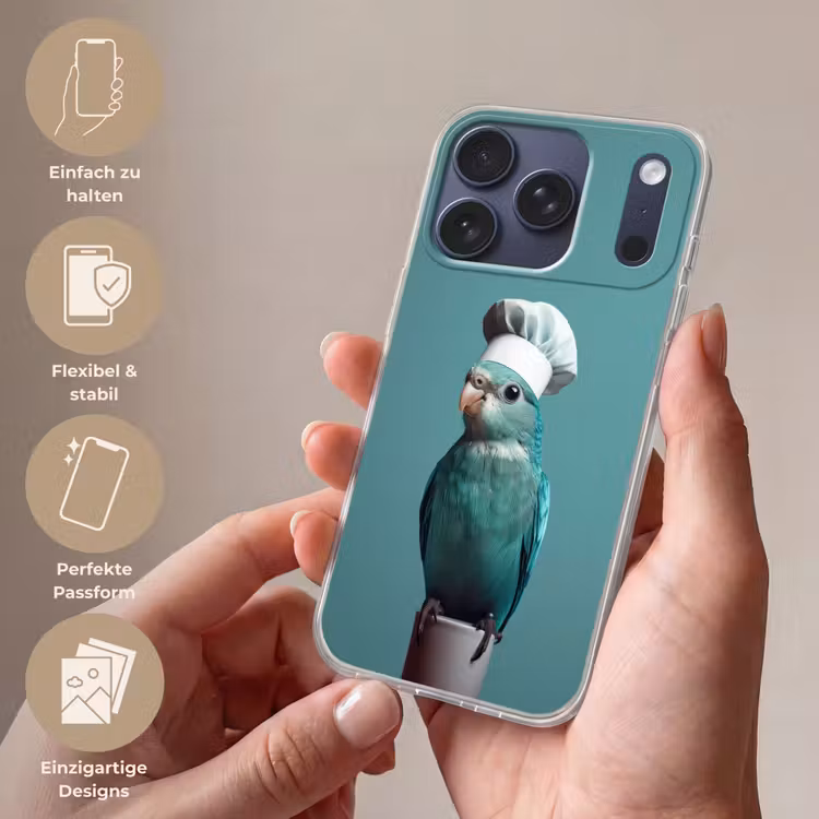 Parkiet - Vogel - Koksmuts - Cute Telefoonhoesje iPhone 17 Pro klein -sfeer3_DE