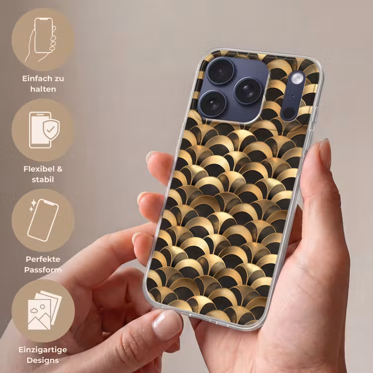 Schubben - Structuur - Goud Telefoonhoesje iPhone 17 Pro klein 878 -sfeer3_DE
