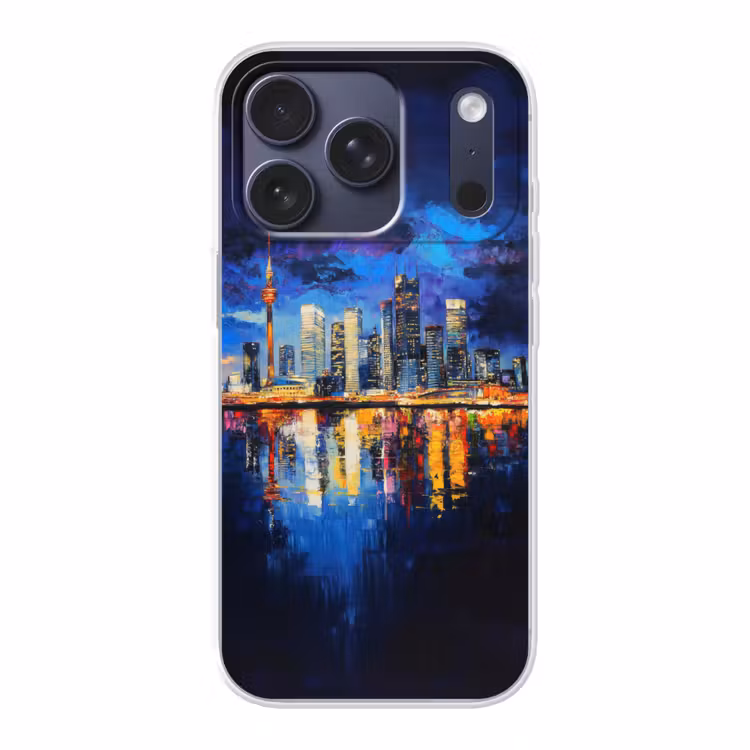 Skyline Toronto - Modern - Stadslicht - Blauw Telefoonhoesje iPhone 17 Pro klein -3d