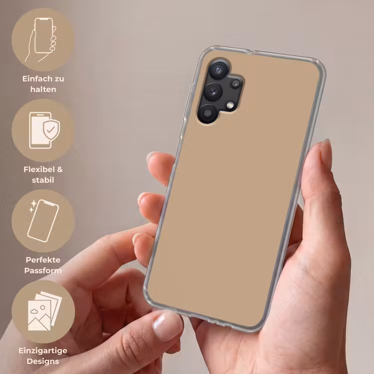 Soft - Taupe - Bruin Telefoonhoesje Samsung Galaxy A32 5G klein 346 -sfeer3_DE