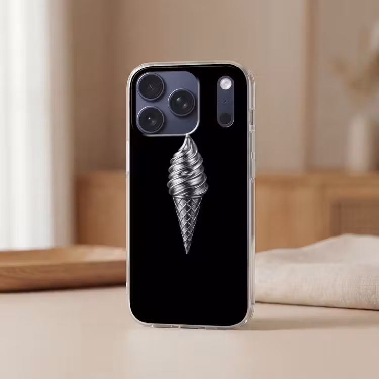 Softijs - Realistisch - Futuristisch Telefoonhoesje iPhone 17 Pro klein -sfeer2