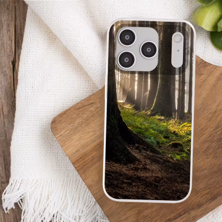 Zon - Takken - Bomen - Bos - Natuur Telefoonhoesje iPhone 17 Pro klein -sfeer1