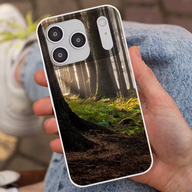 Zon - Takken - Bomen - Bos - Natuur Telefoonhoesje iPhone 17 Pro klein -sfeer2