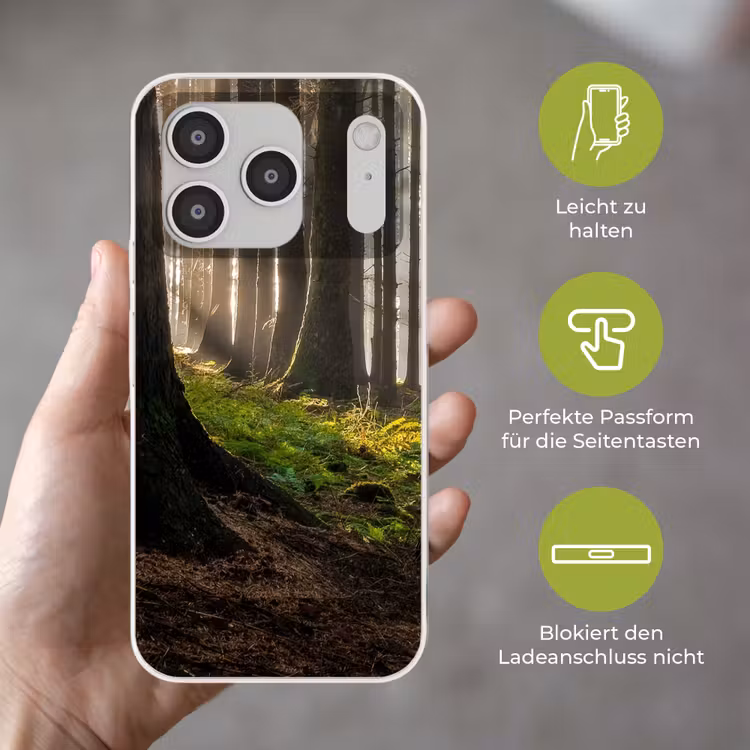 Zon - Takken - Bomen - Bos - Natuur Telefoonhoesje iPhone 17 Pro klein -sfeer3_DE