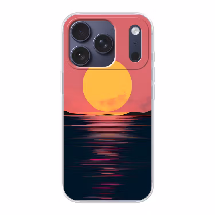 Zon - Geel - Bergen - Water Telefoonhoesje iPhone 17 Pro klein -3d