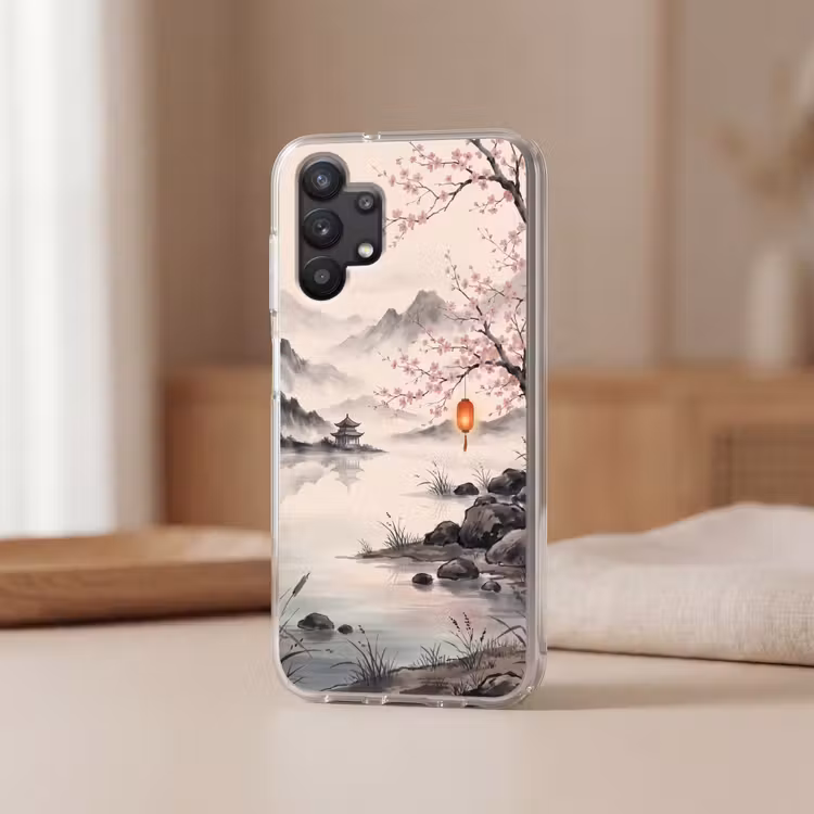 Zon - Japans - Traditioneel Telefoonhoesje Samsung Galaxy A32 5G klein -sfeer2