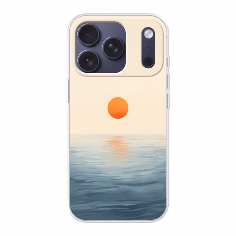 Zon - Oranje - Zee Telefoonhoesje iPhone 17 Pro klein -3d