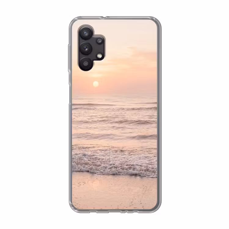 Zon - Strand - Roze Telefoonhoesje Samsung Galaxy A32 5G klein -3d