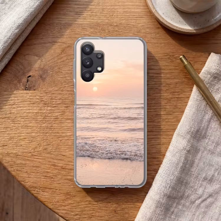 Zon - Strand - Roze Telefoonhoesje Samsung Galaxy A32 5G klein -sfeer1