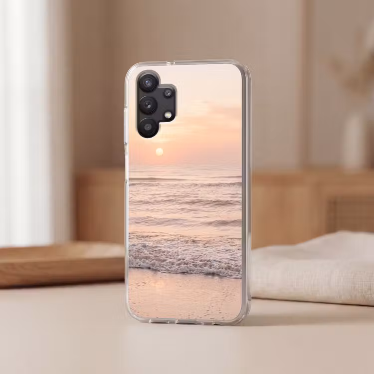 Zon - Strand - Roze Telefoonhoesje Samsung Galaxy A32 5G klein -sfeer2