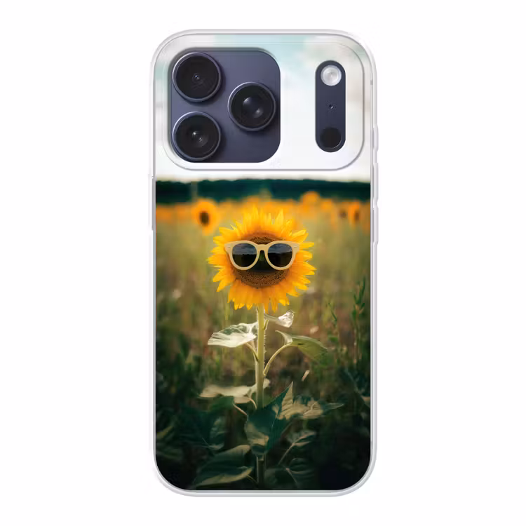 Zonnebloem - Veld - Zonnebril Telefoonhoesje iPhone 17 Pro klein -3d