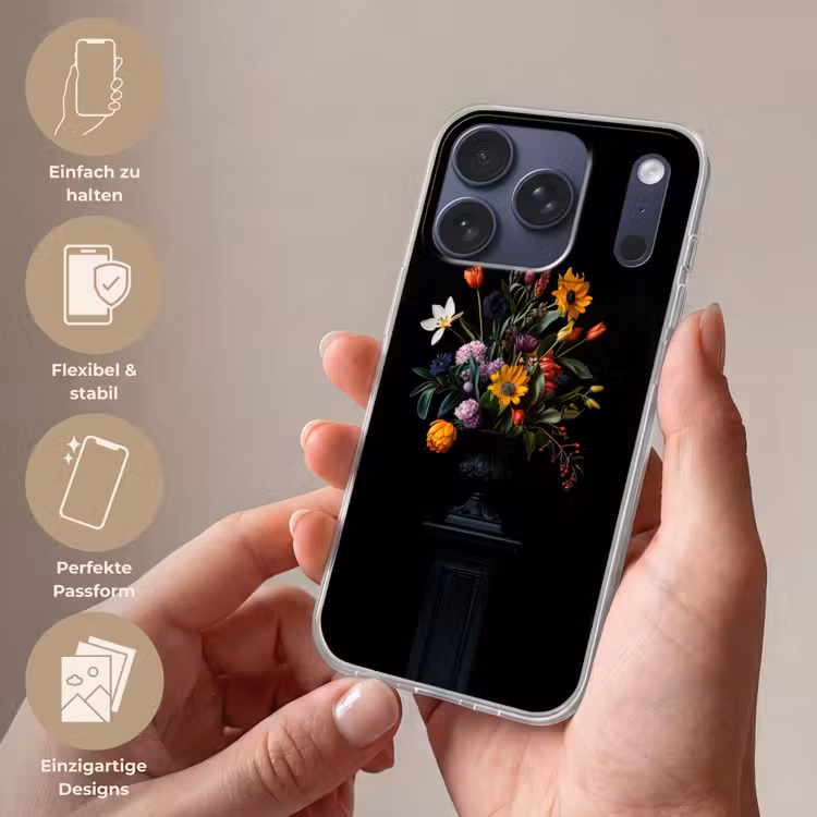 Zonnebloemen - Boeket - Kleurrijk Telefoonhoesje iPhone 17 Pro klein -sfeer3_DE