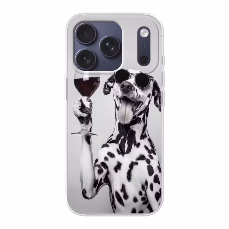 Zonnebril - Dalmatiër - Wijnglas - Tong Telefoonhoesje iPhone 17 Pro klein -3d