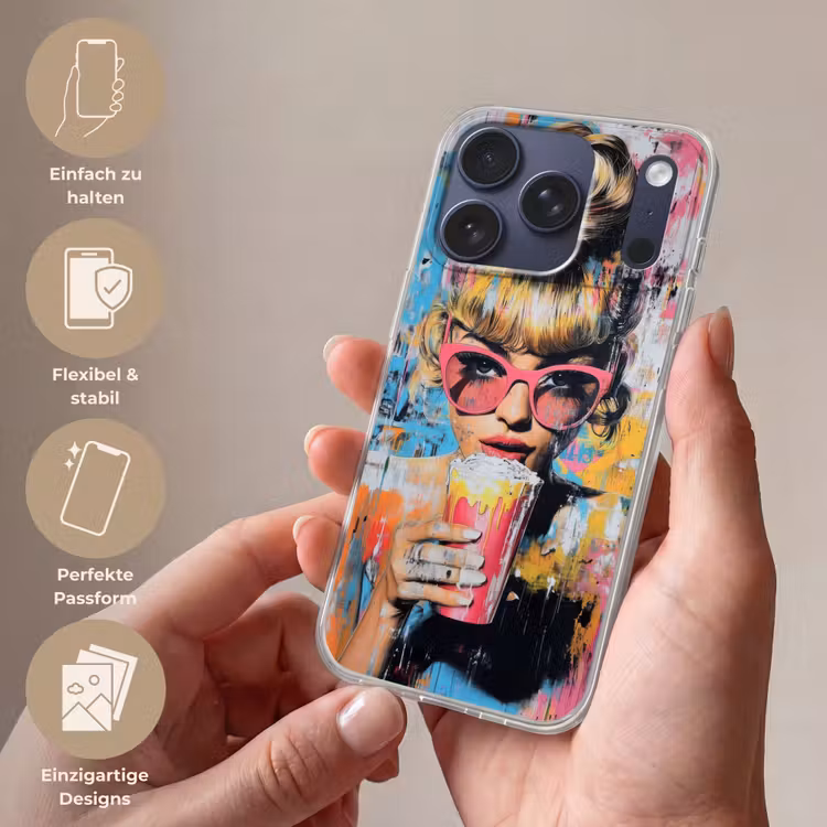 Zonnebril - Vrouw - Kleurrijk - Verfspetters Telefoonhoesje iPhone 17 Pro klein -sfeer3_DE