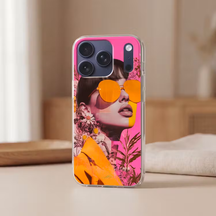 Zonnebril - Oranje - Vrouw - Planten Telefoonhoesje iPhone 17 Pro klein -sfeer2