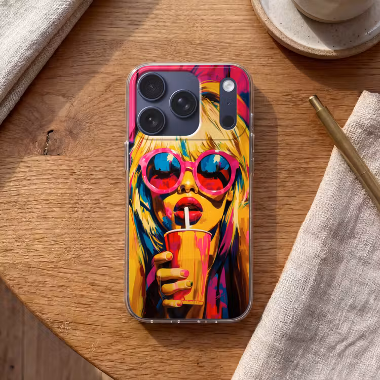 Zonnebril - Roze - Vrouw - Rietje Telefoonhoesje iPhone 17 Pro klein -sfeer1