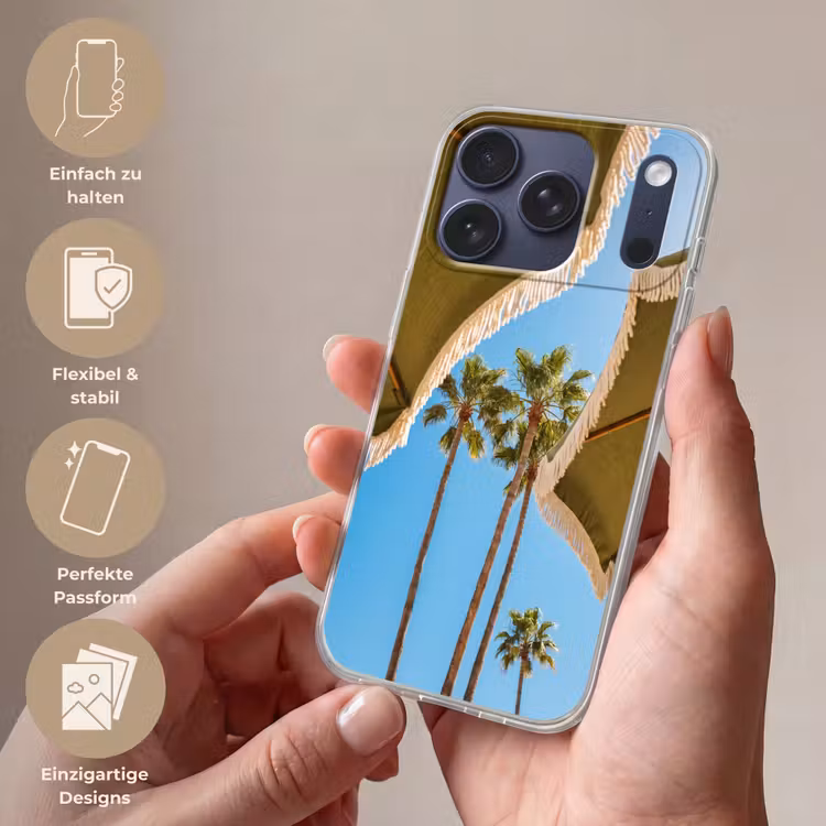 Parasol - Groen - Franjes - Zomer - Tropisch Telefoonhoesje iPhone 17 Pro klein -sfeer3_DE