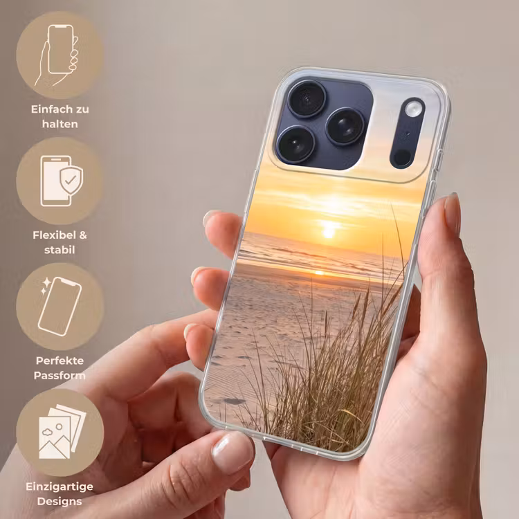 Zonsondergang - Duinen - Zee Telefoonhoesje iPhone 17 Pro klein -sfeer3_DE