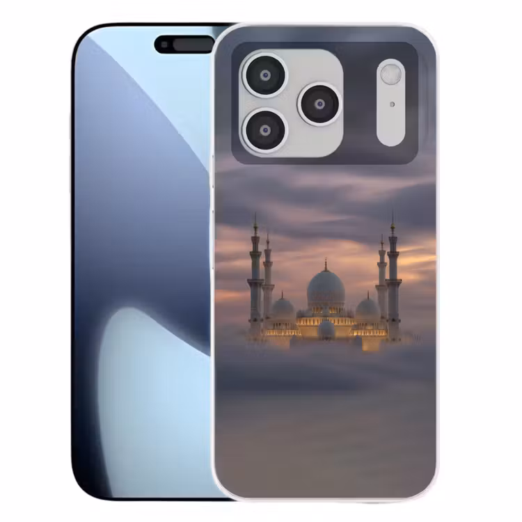Zonsondergang - Moskee - Wolken - Islamitisch Telefoonhoesje iPhone 17 Pro klein -3d